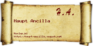 Haupt Ancilla névjegykártya